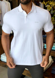 Polo Masculina Regular Fit Calvin Klein com Friso na Gola Branco - Henri Store