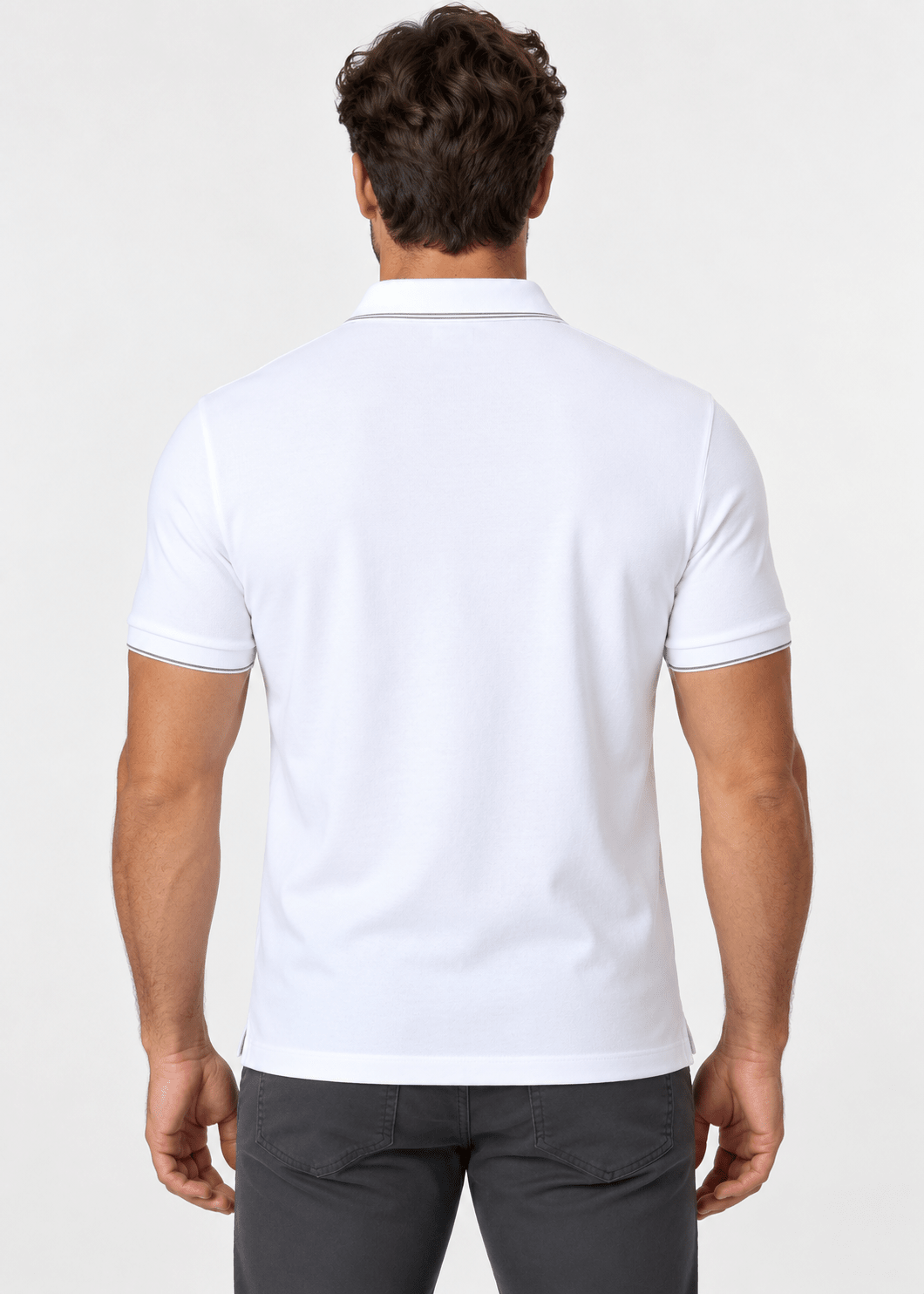 Polo Masculina Regular Fit Calvin Klein com Friso na Gola Branco - Henri StorePolo