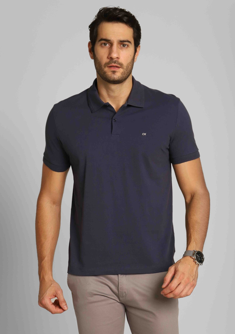 Polo Masculina Regular Fit Calvin Klein Sustainable Marinho - Henri Store