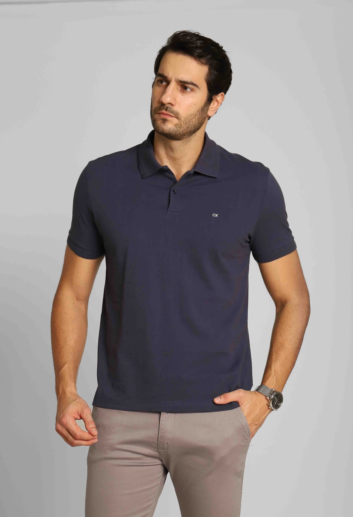 Polo Masculina Regular Fit Calvin Klein Sustainable Marinho - Henri Store