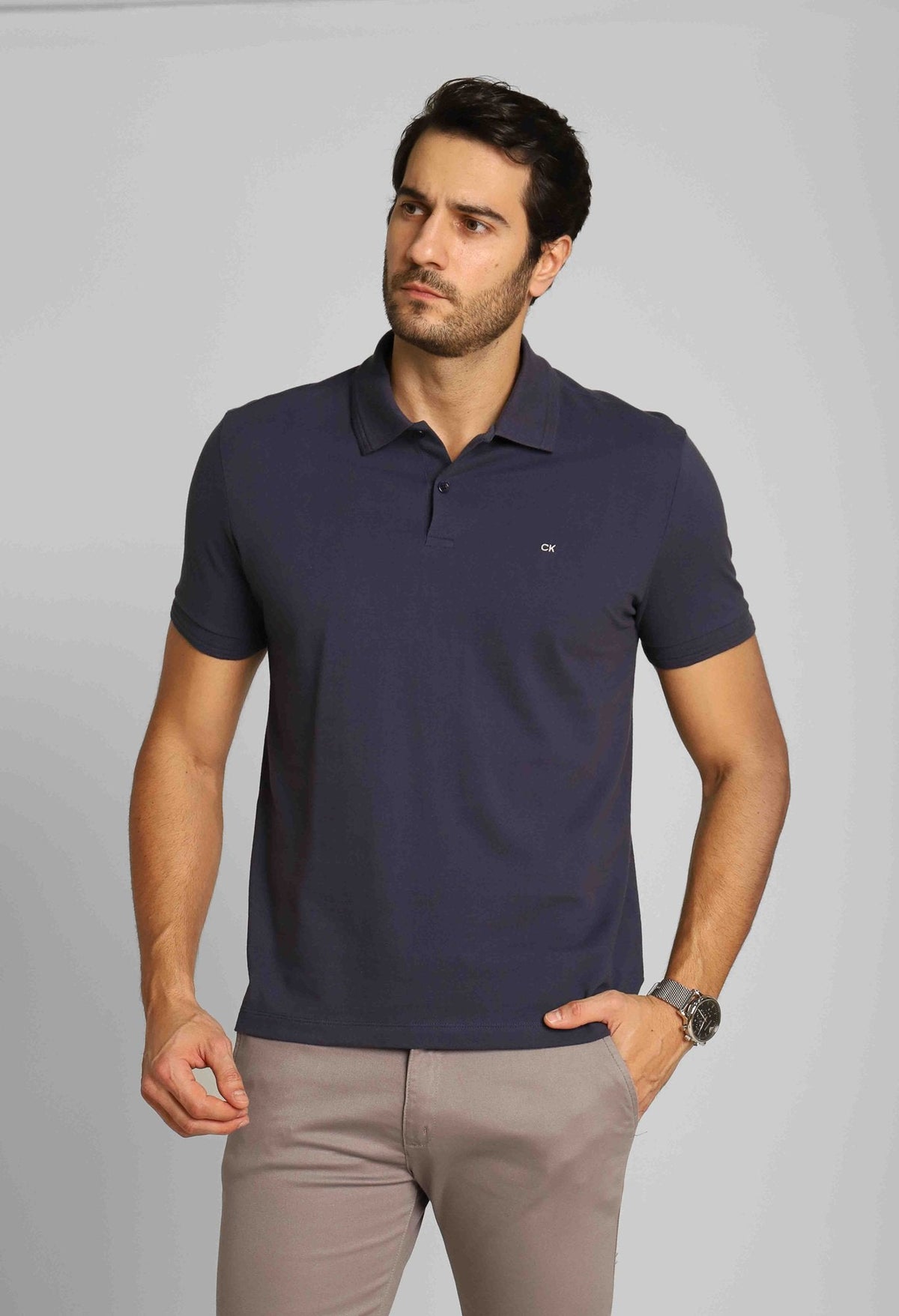 Polo Masculina Regular Fit Calvin Klein Sustainable Marinho - Henri Store