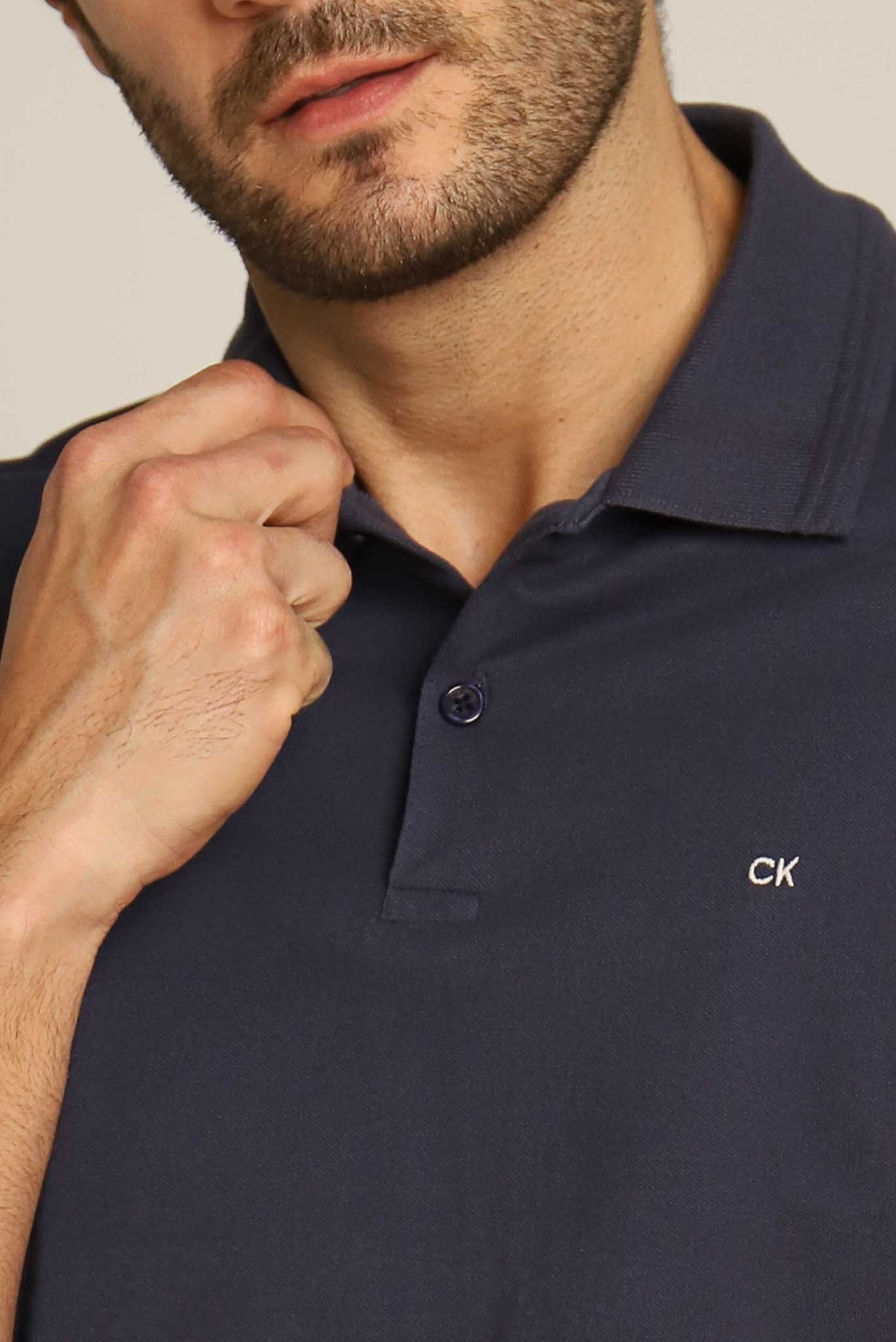 Polo Masculina Regular Fit Calvin Klein Sustainable Marinho - Henri Store