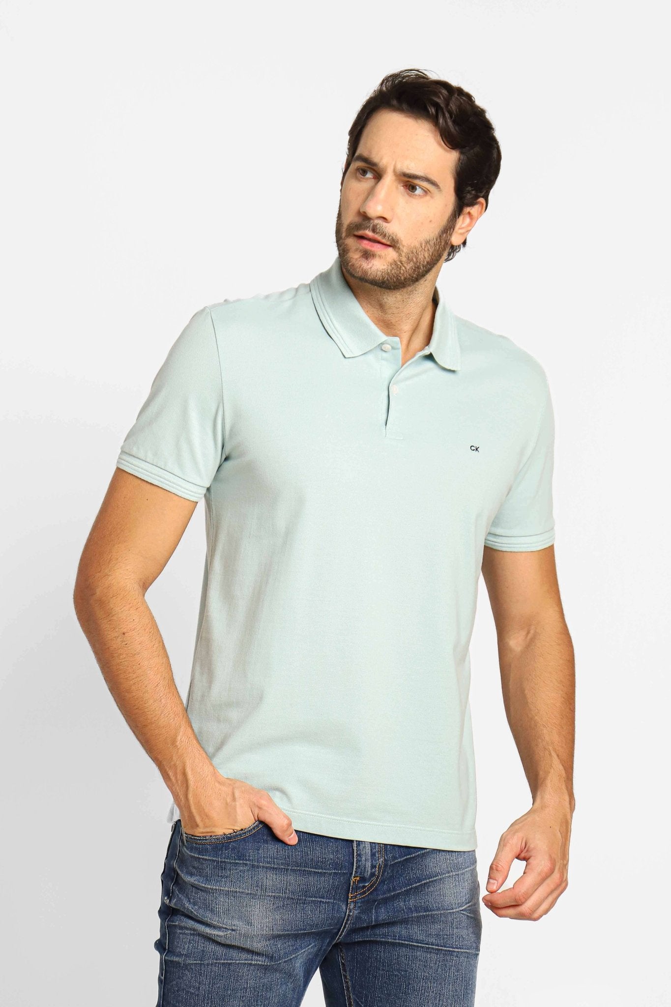 Polo Masculina Regular Fit Calvin Klein Sustainable Verde Claro - Henri Store