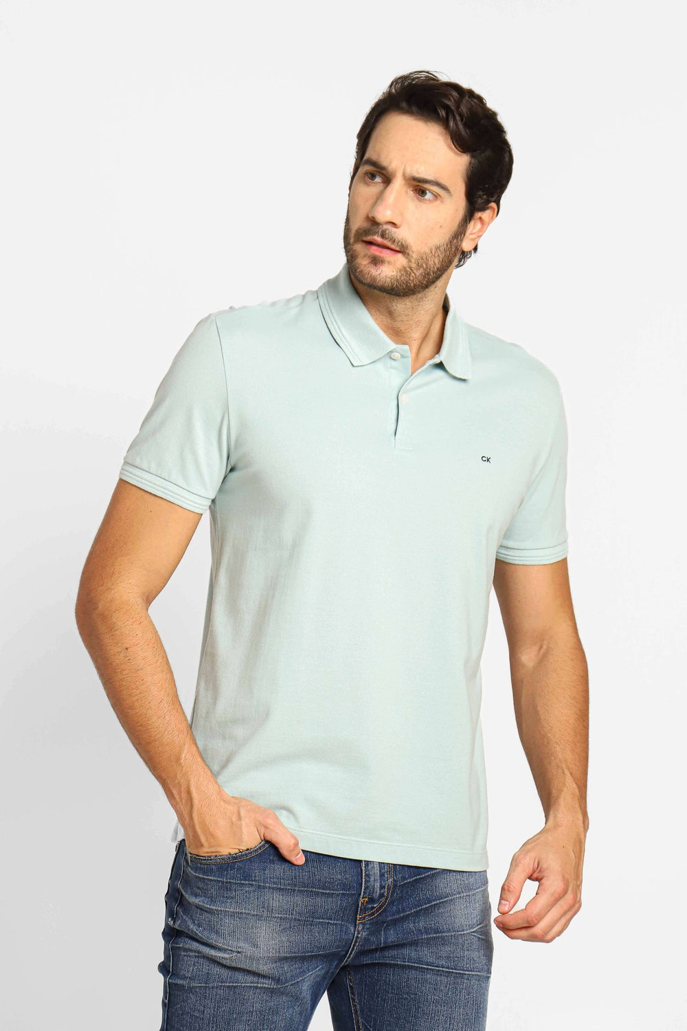 Polo Masculina Regular Fit Calvin Klein Sustainable Verde Claro - Henri Store