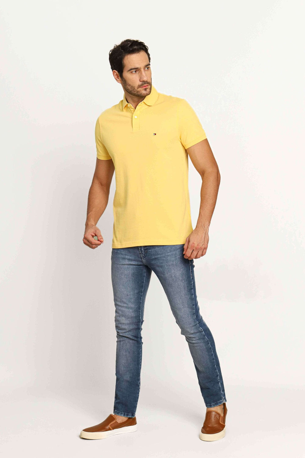 Polo Masculina Regular Fit Tommy Hilfiger Amarelo Claro - Henri Store