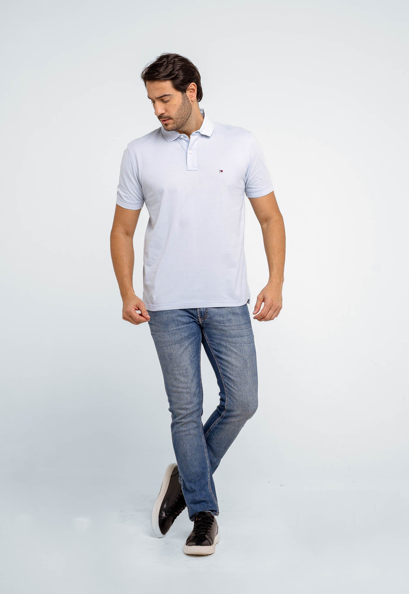 Polo Masculina Regular Fit Tommy Hilfiger Azul Claro - Henri Store