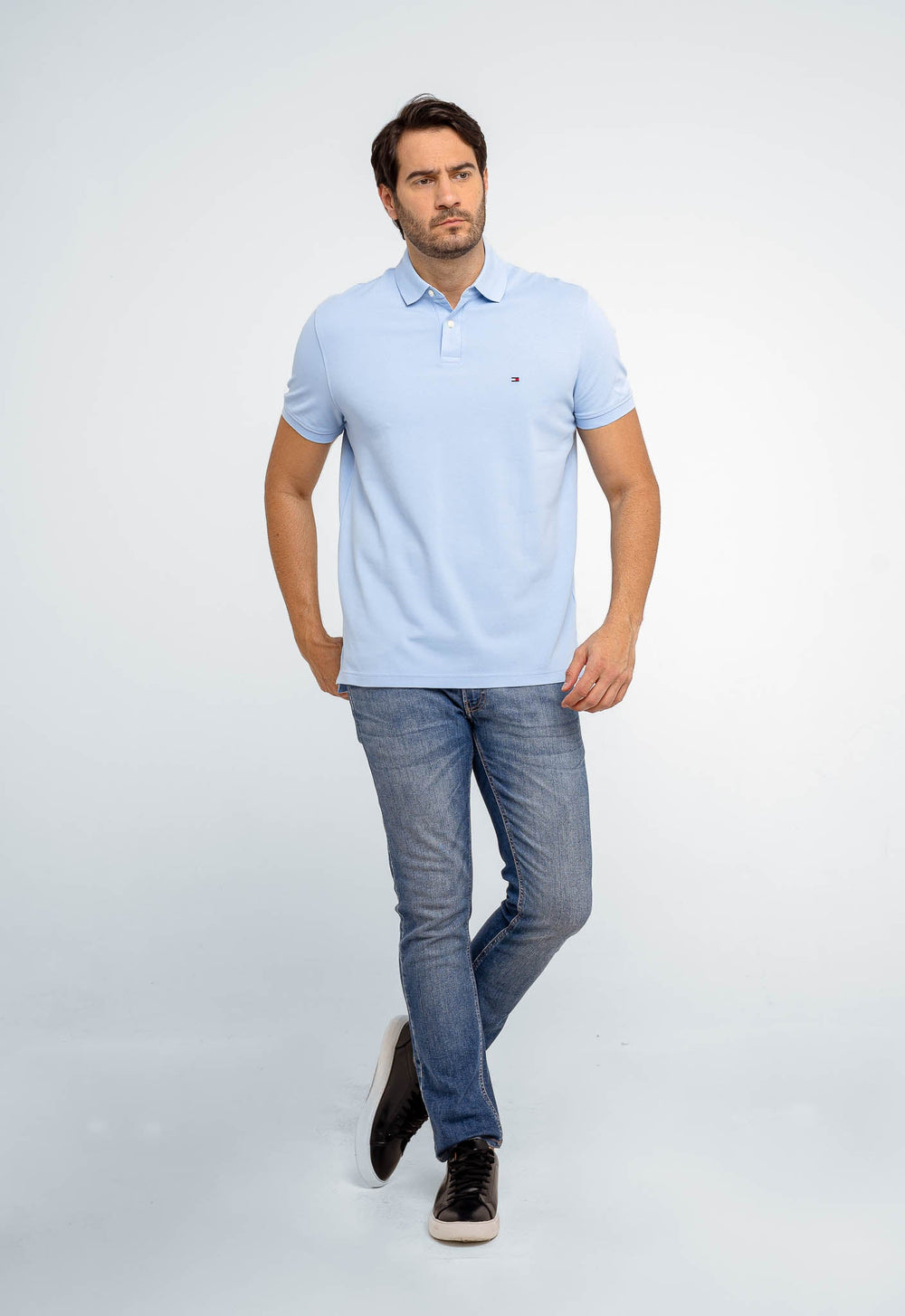 Polo Masculina Regular Fit Tommy Hilfiger Azul Claro - Henri Store