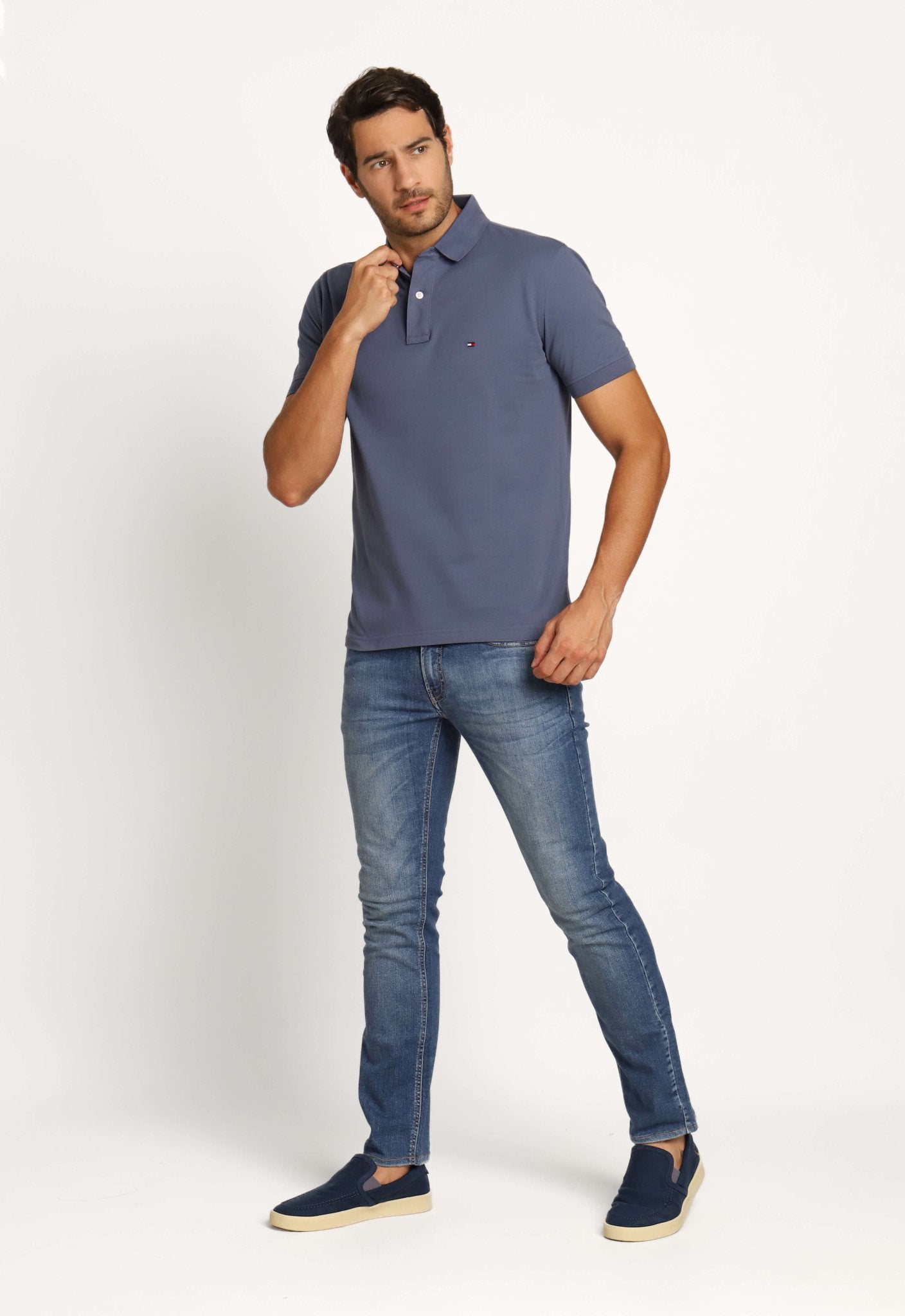 Polo Masculina Regular Fit Tommy Hilfiger Azul Índigo - Henri Store