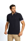 Polo Masculina Regular Fit Tommy Hilfiger com Logo no Punho Marinho - Henri Store