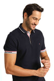 Polo Masculina Regular Fit Tommy Hilfiger com Logo no Punho Marinho - Henri Store