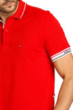 Polo Masculina Regular Fit Tommy Hilfiger com Logo no Punho Vermelho - Henri Store