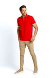 Polo Masculina Regular Fit Tommy Hilfiger com Logo no Punho Vermelho - Henri Store