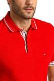 Polo Masculina Regular Fit Tommy Hilfiger com Logo no Punho Vermelho - Henri Store