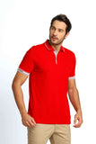 Polo Masculina Regular Fit Tommy Hilfiger com Logo no Punho Vermelho - Henri Store