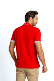 Polo Masculina Regular Fit Tommy Hilfiger com Logo no Punho Vermelho - Henri Store
