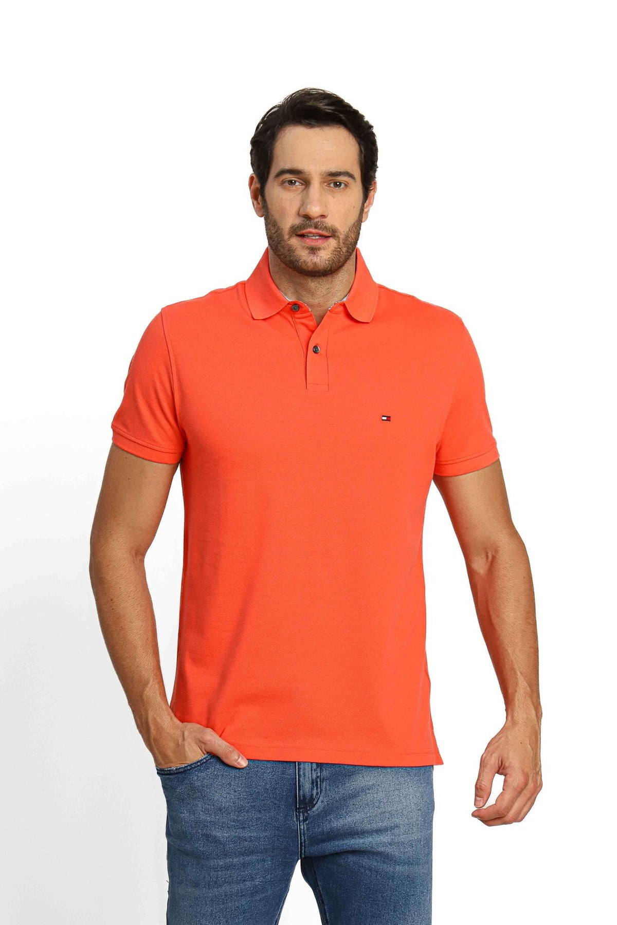 Polo Masculina Regular Fit Tommy Hilfiger Coral - Henri Store