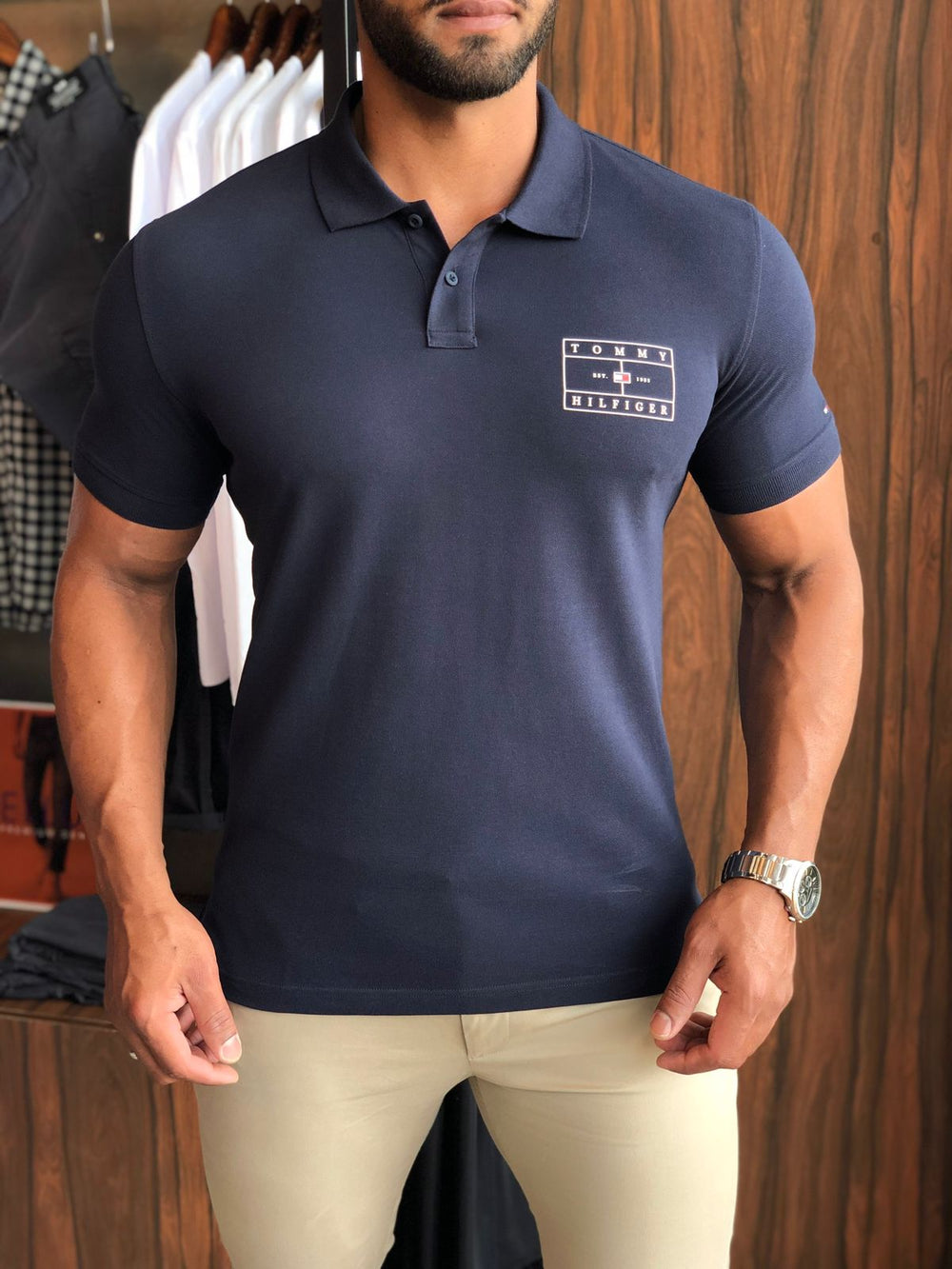 Polo Masculina Regular Fit Tommy Hilfiger Corporate Marinho - Henri Store