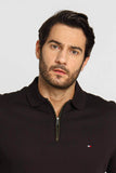 Polo Masculina Regular Fit Tommy Hilfiger Modal Zip Preto - Henri Store