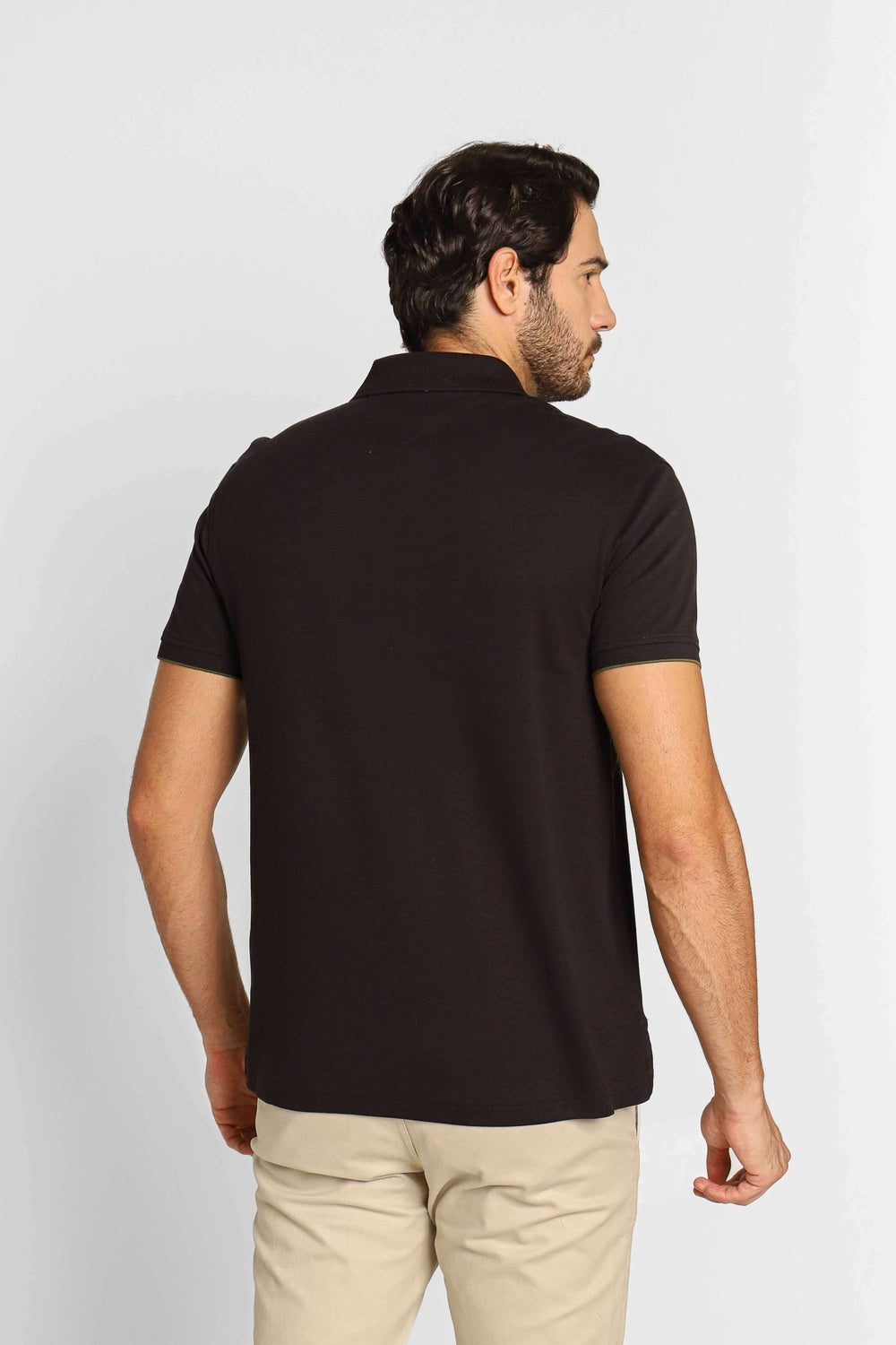 Polo Masculina Regular Fit Tommy Hilfiger Modal Zip Preto - Henri Store