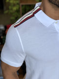 Polo Masculina Regular Fit Tommy Hilfiger Stripe Placement Branca - Henri Store