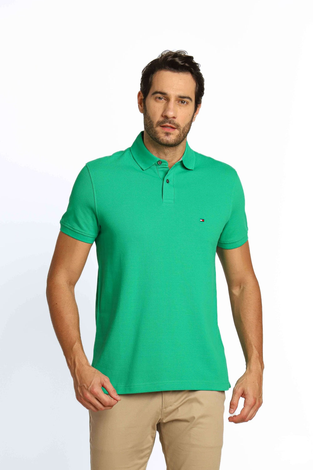 Polo Masculina Regular Fit Tommy Hilfiger Verde Bandeira - Henri Store