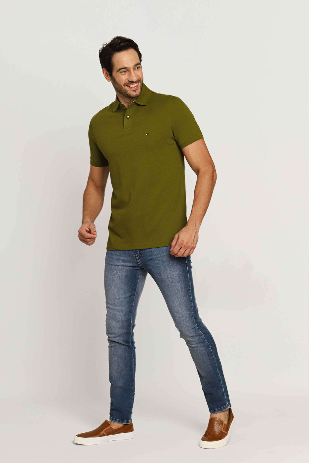 Polo Masculina Regular Fit Tommy Hilfiger Verde Militar - Henri Store