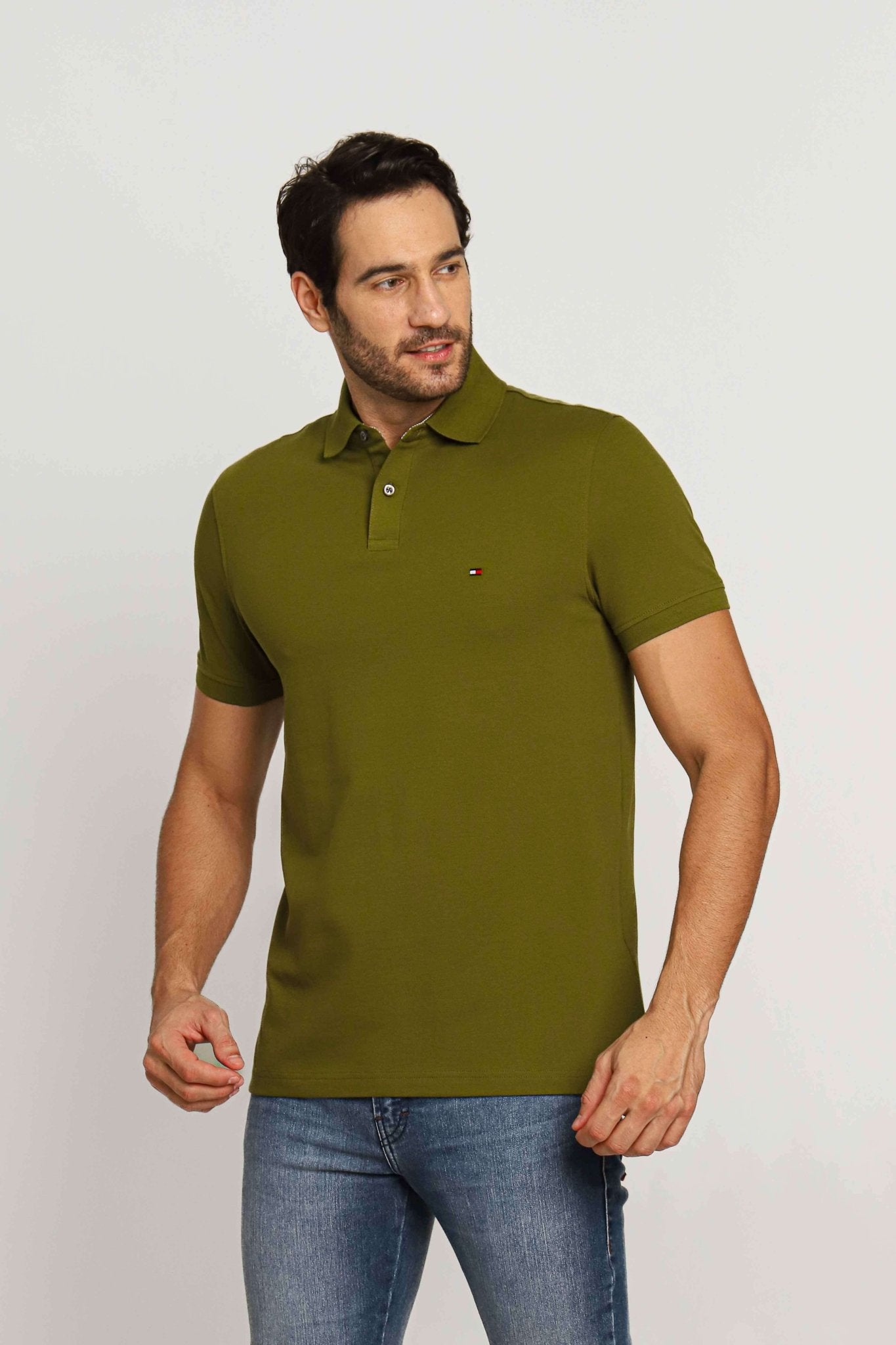 Polo Masculina Regular Fit Tommy Hilfiger Verde Militar - Henri Store