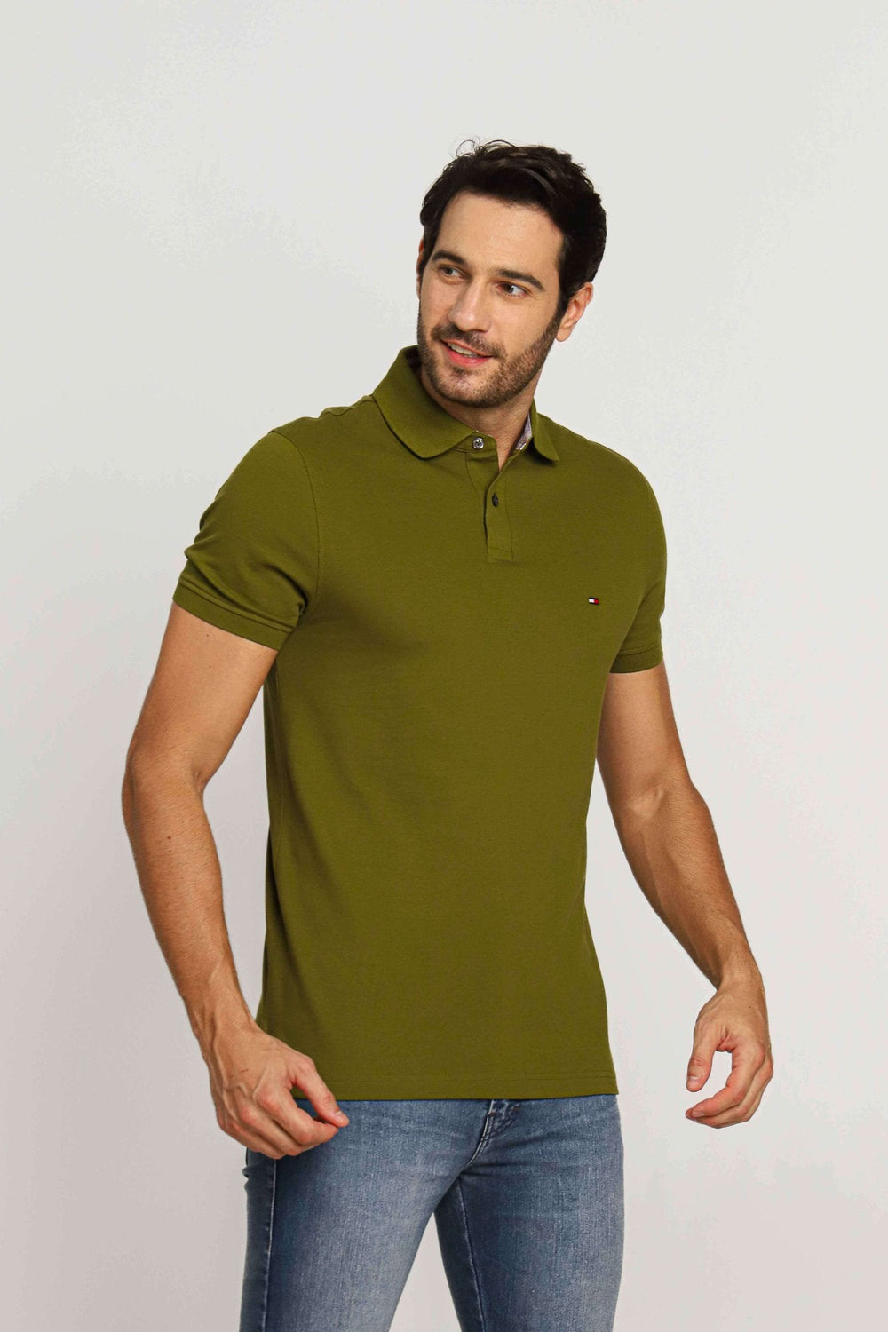 Polo Masculina Regular Fit Tommy Hilfiger Verde Militar - Henri Store