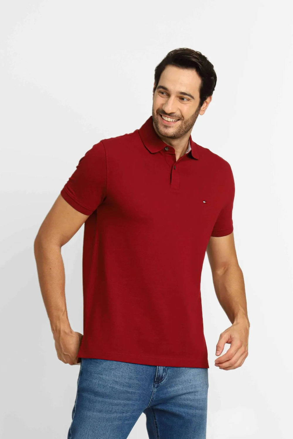 Polo Masculina Regular Fit Tommy Hilfiger Vinho - Henri Store