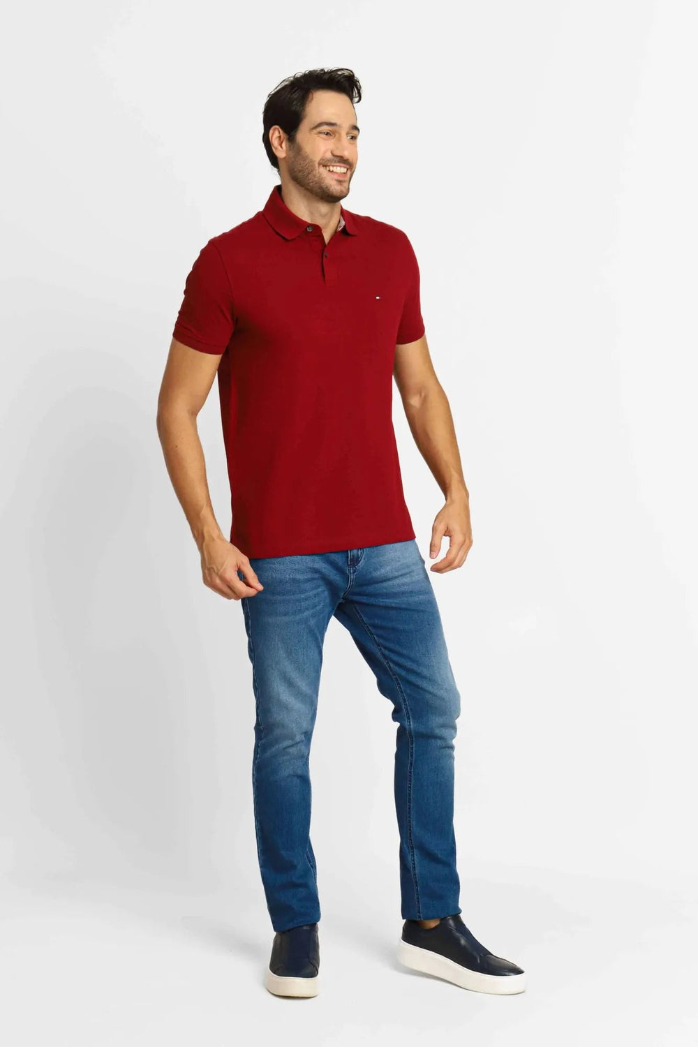 Polo Masculina Regular Fit Tommy Hilfiger Vinho - Henri Store