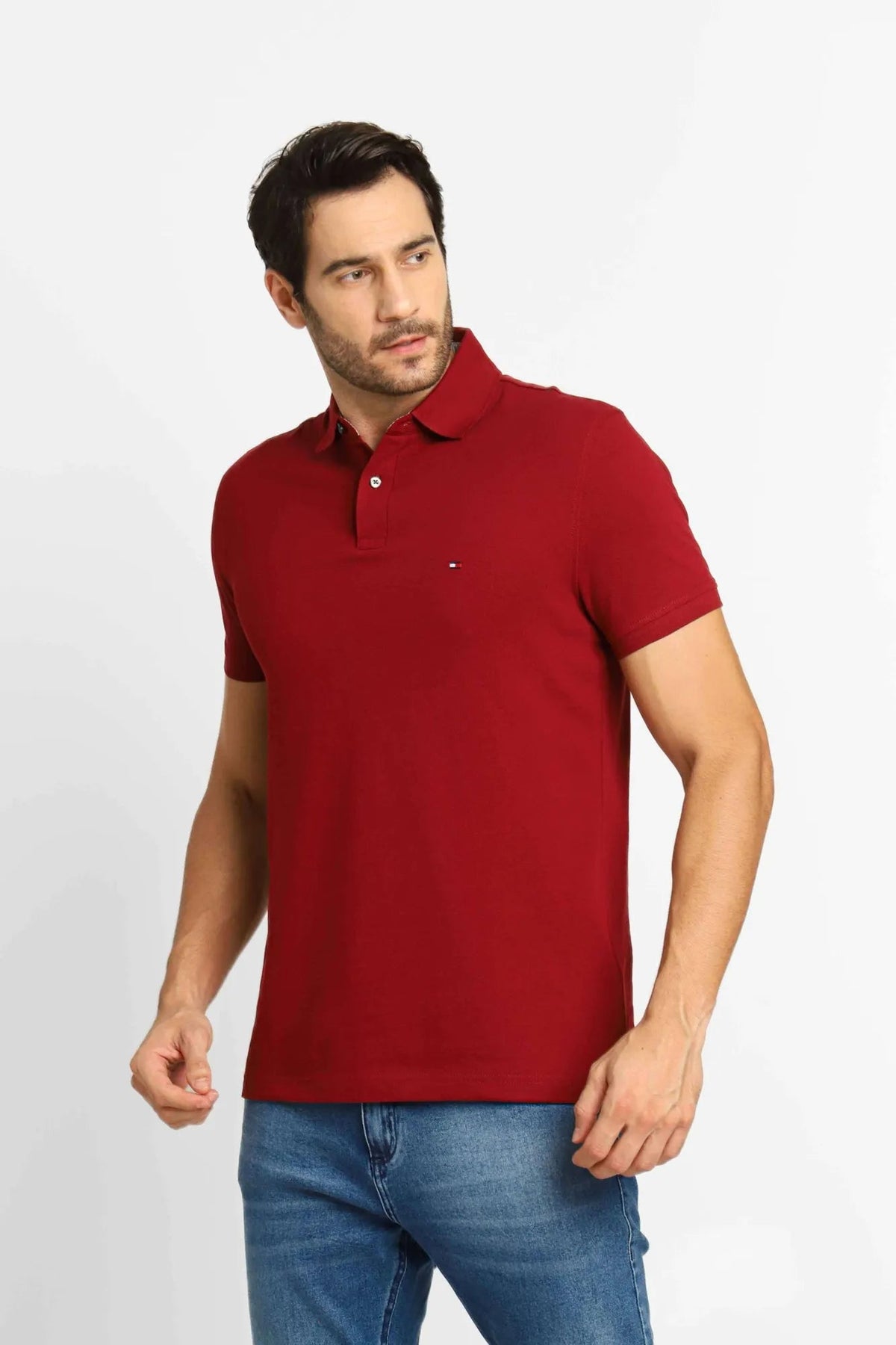 Polo Masculina Regular Fit Tommy Hilfiger Vinho - Henri Store