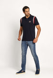 Polo Masculina Regular Tommy Hilfiger Shoulder Rib Detail Marinho - Henri Store
