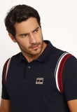Polo Masculina Regular Tommy Hilfiger Shoulder Rib Detail Marinho - Henri Store