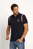 Polo Masculina Regular Tommy Hilfiger Shoulder Rib Detail Marinho - Henri Store