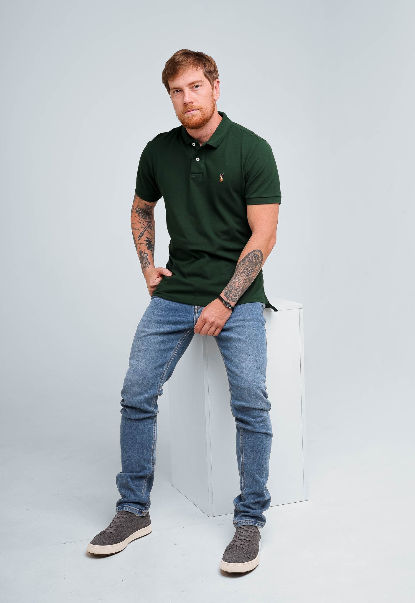 Polo Masculina RL Custom Fit Poney Colorido - Henri Store