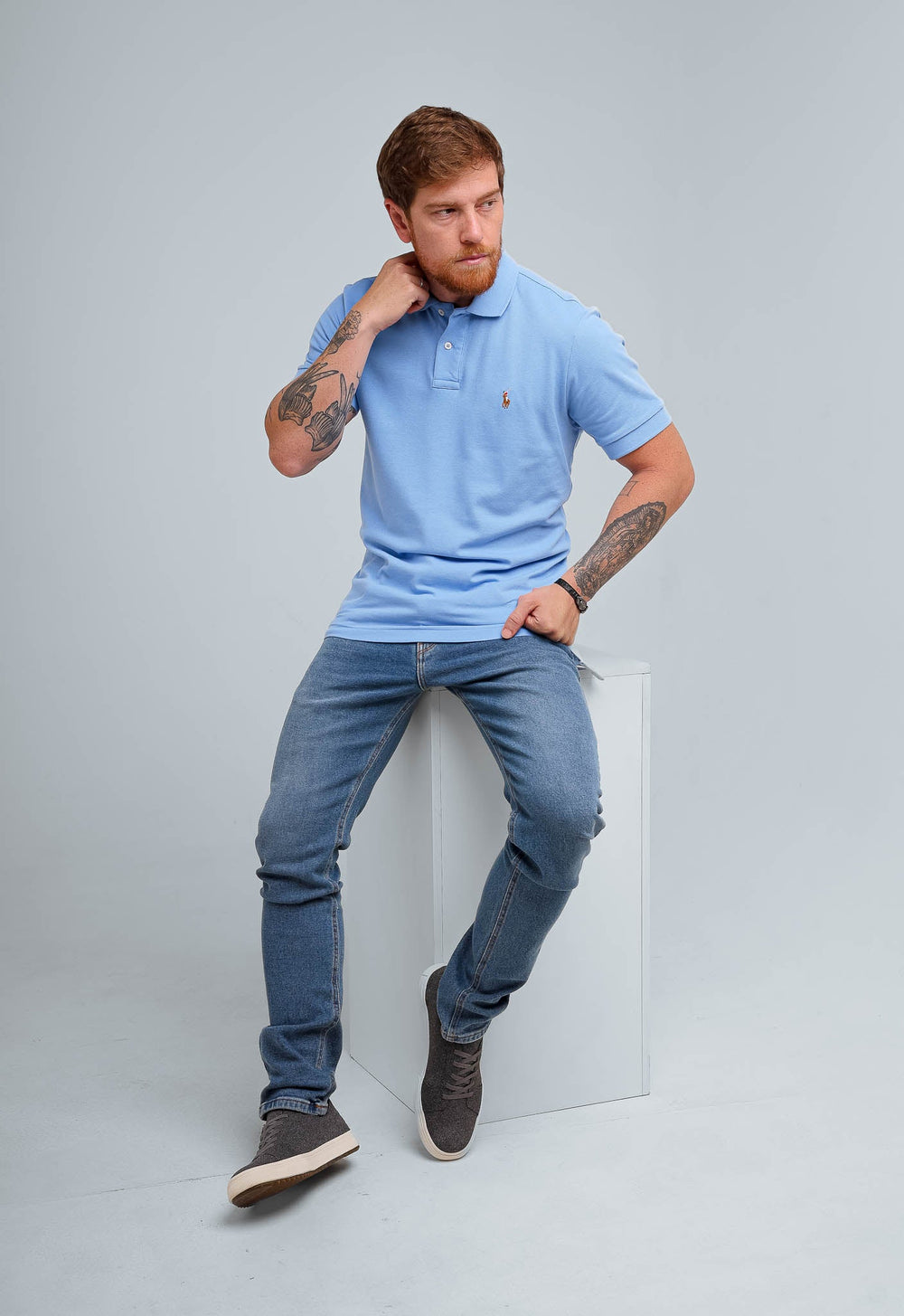 Polo Masculina RL Custom Fit Poney Colorido - Henri Store
