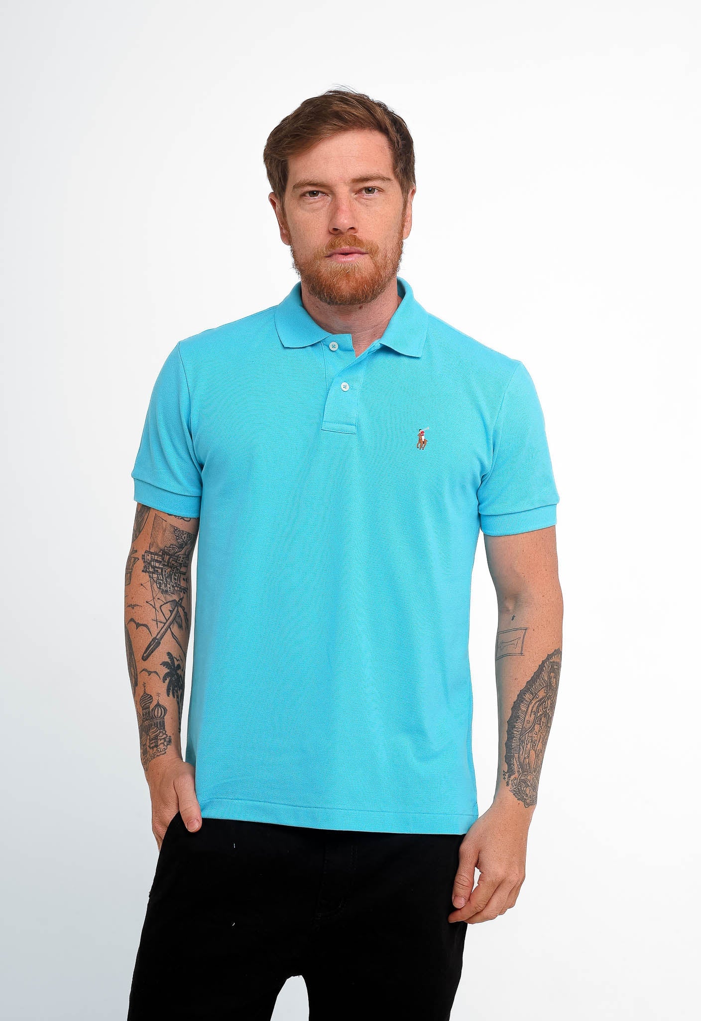 Polo Masculina RL Custom Fit Poney Colorido - Henri Store