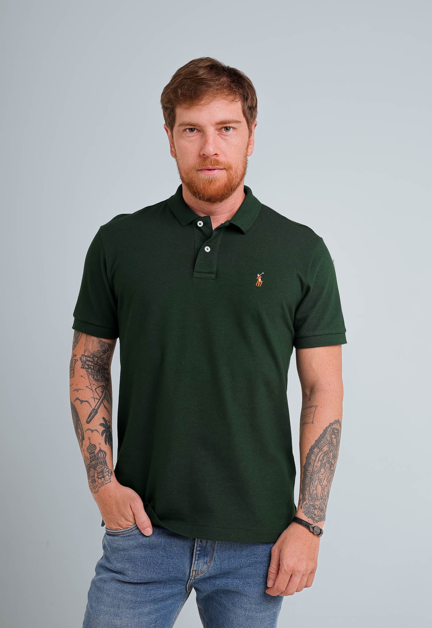 Polo Masculina RL Custom Fit Poney Colorido - Henri Store