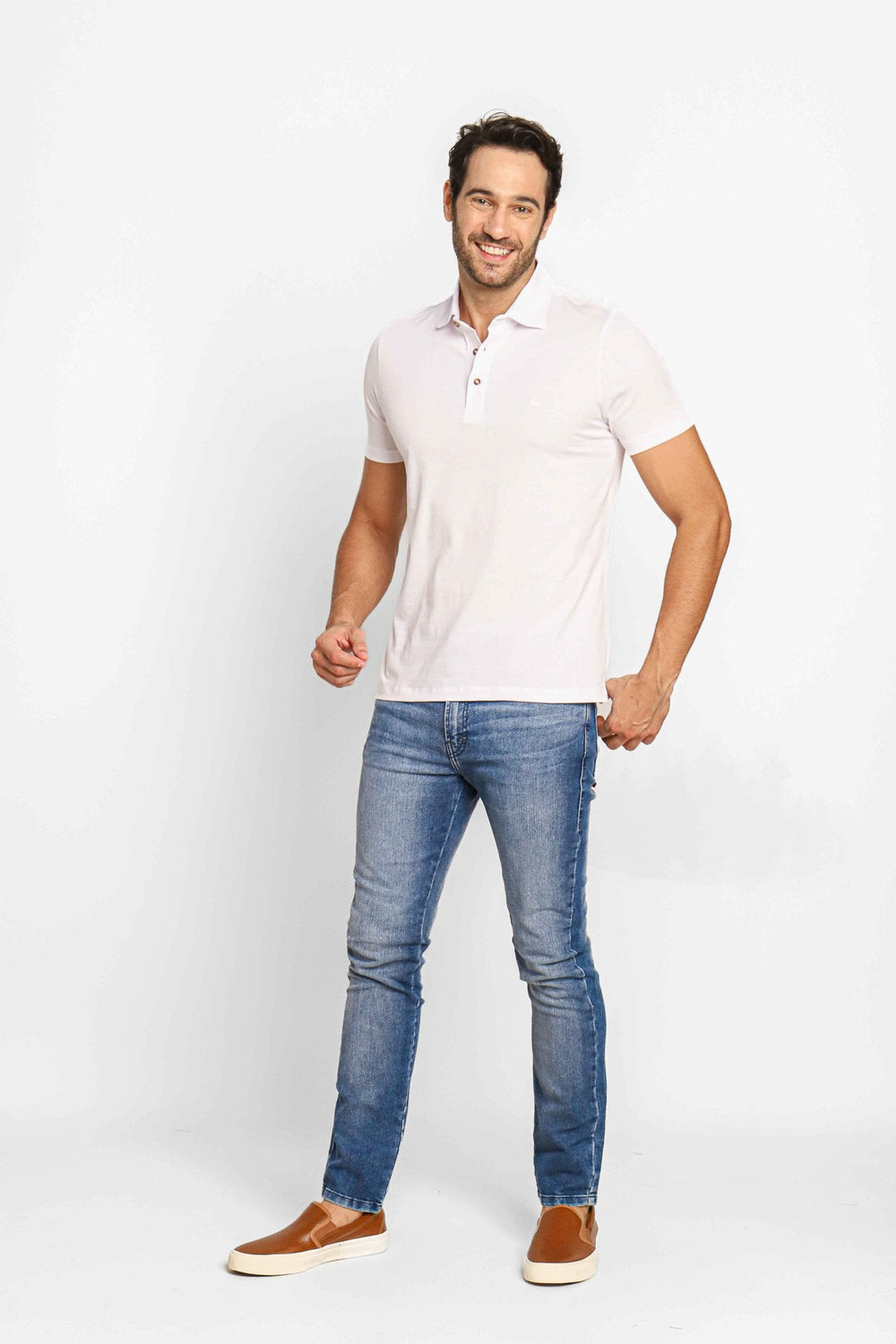 Polo Masculina Slim em Malha Dom Henrico - Henri Store