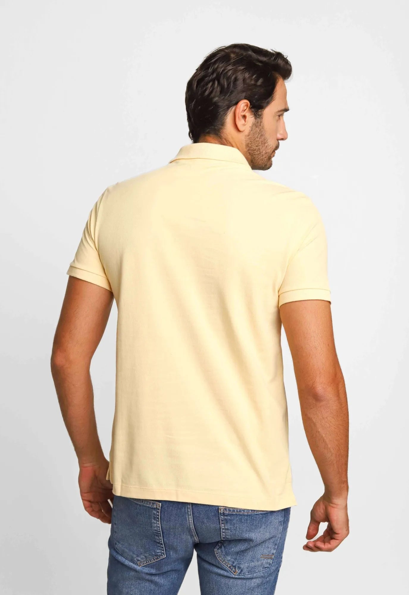 Polo Masculina Slim Fit Básica Calvin Klein Amarelo Claro - Henri Store