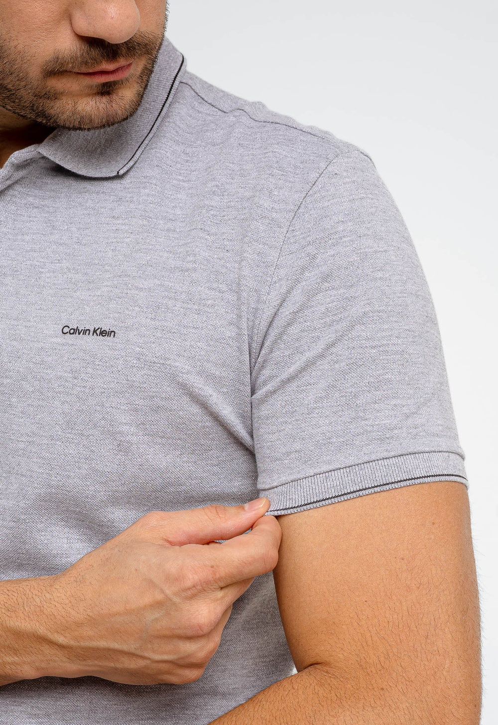 Polo Masculina Slim Fit Basica Calvin Klein Com Friso - Henri Store