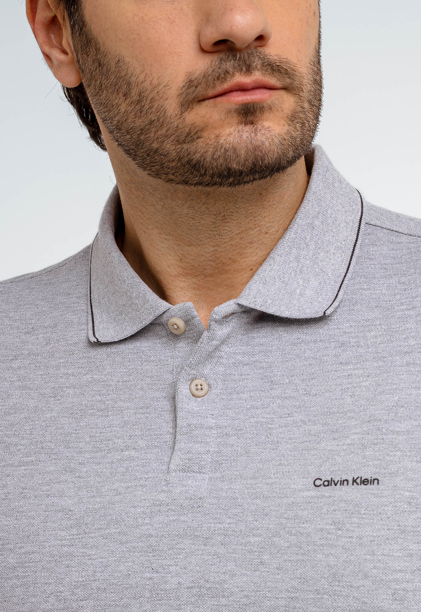 Polo Masculina Slim Fit Basica Calvin Klein Com Friso - Henri Store