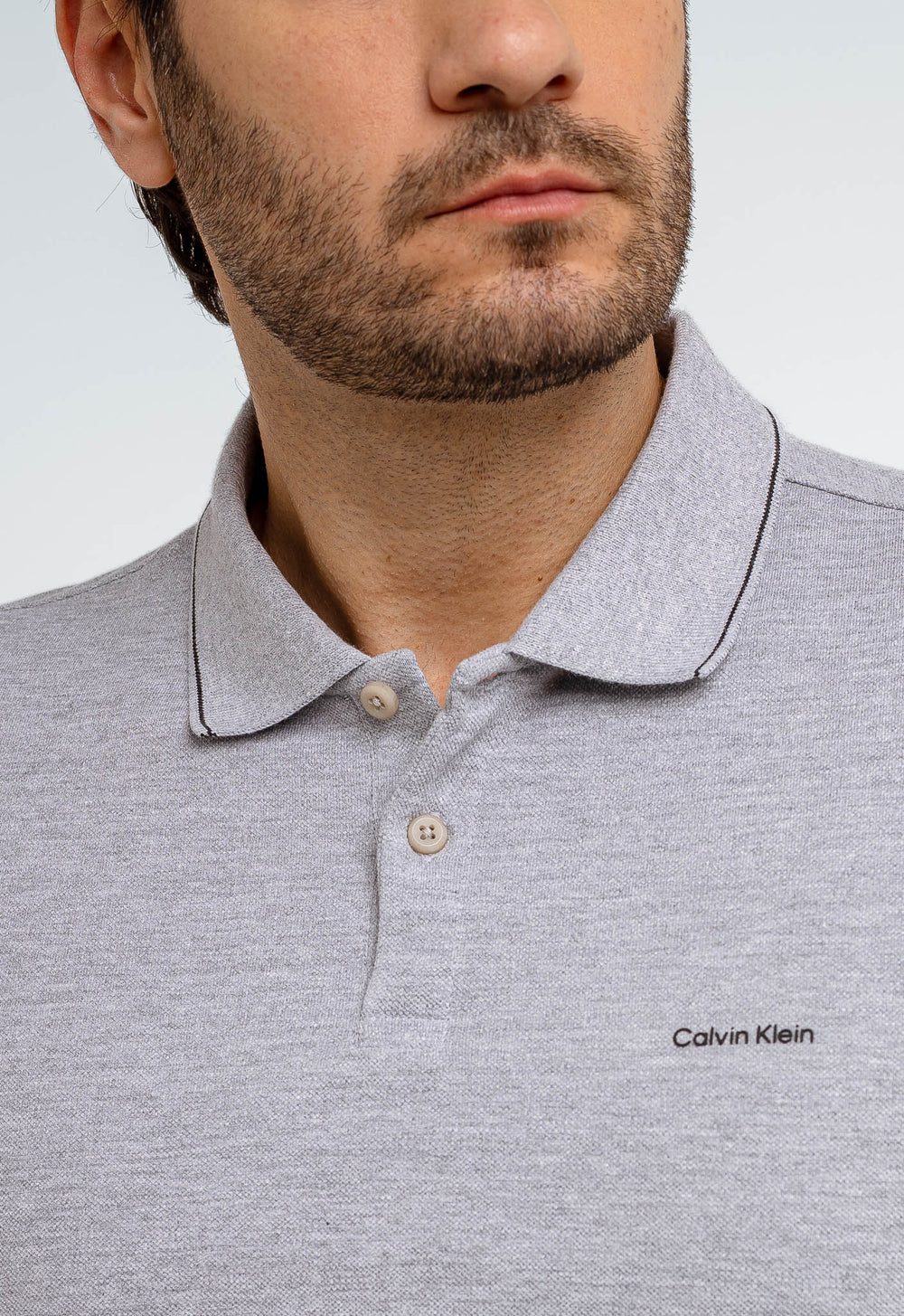 Polo Masculina Slim Fit Basica Calvin Klein Com Friso - Henri Store