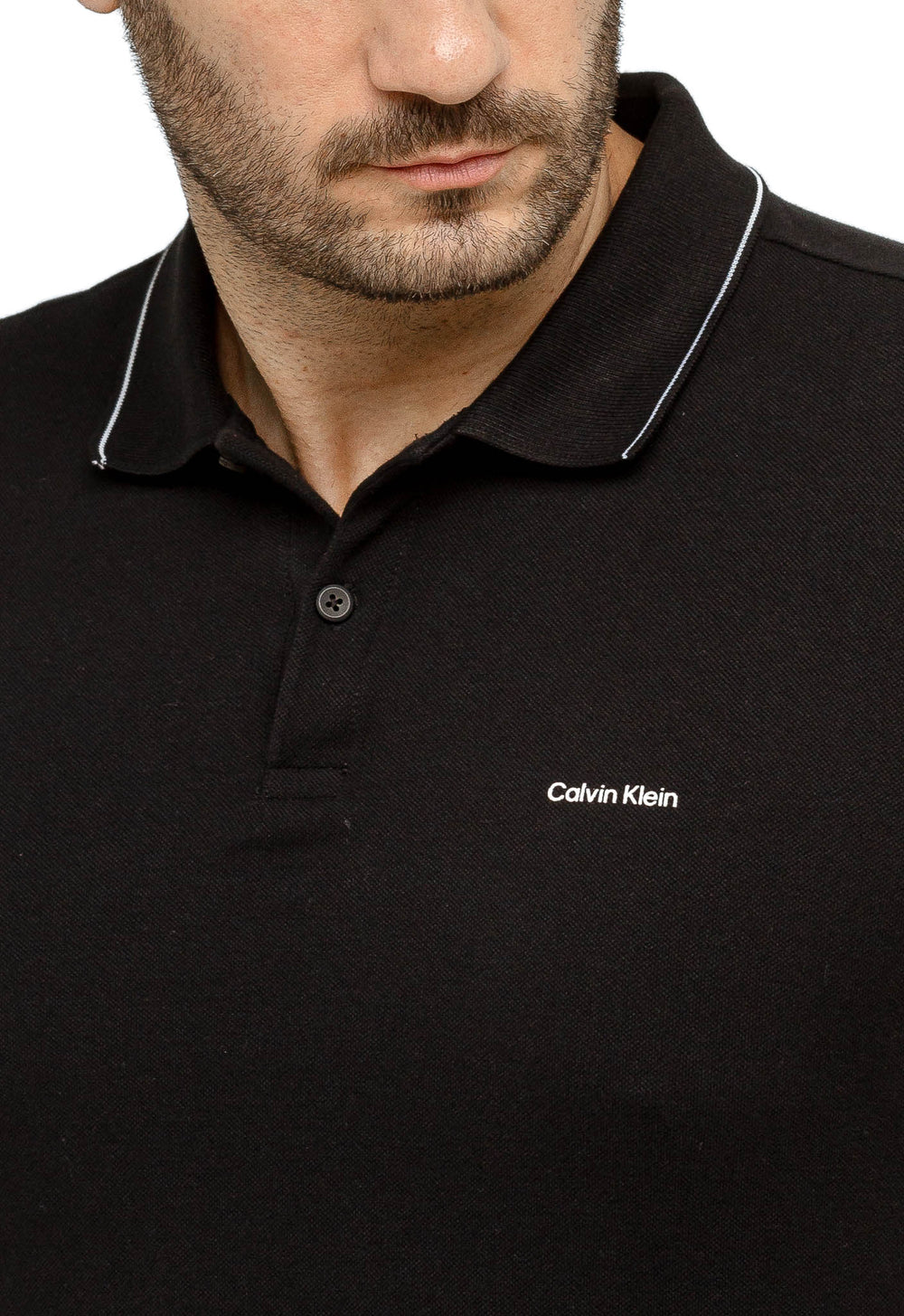Polo Masculina Slim Fit Basica Calvin Klein Com Friso - Henri Store