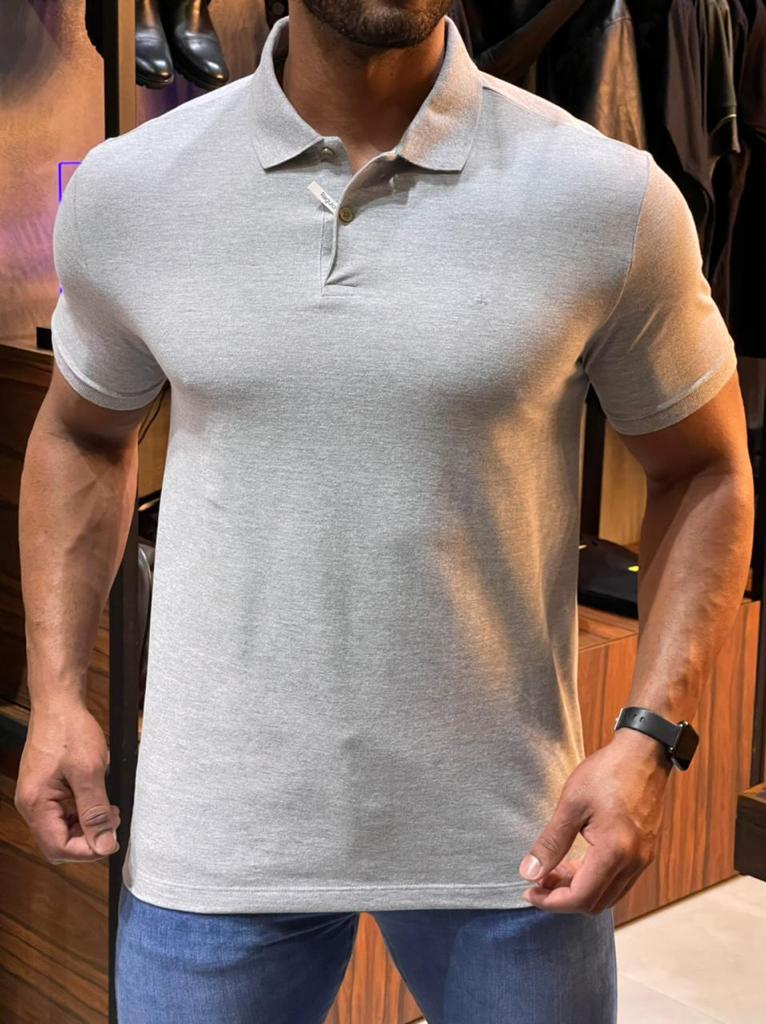 Polo Masculina Slim Fit Básica Calvin Klein Lisa Mescla - Henri Store