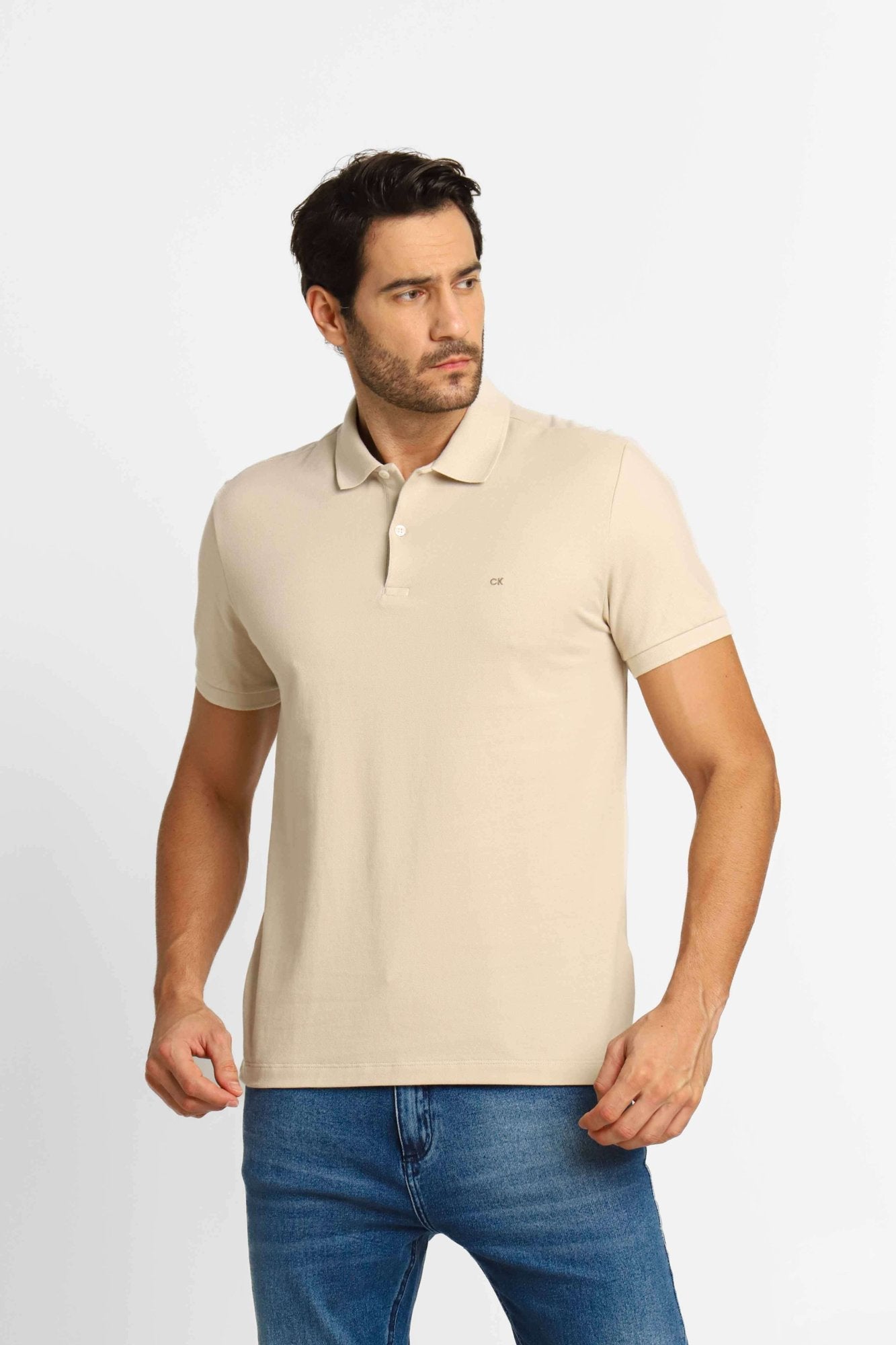 Polo Masculina Slim Fit Calvin Klein Areia - Henri Store