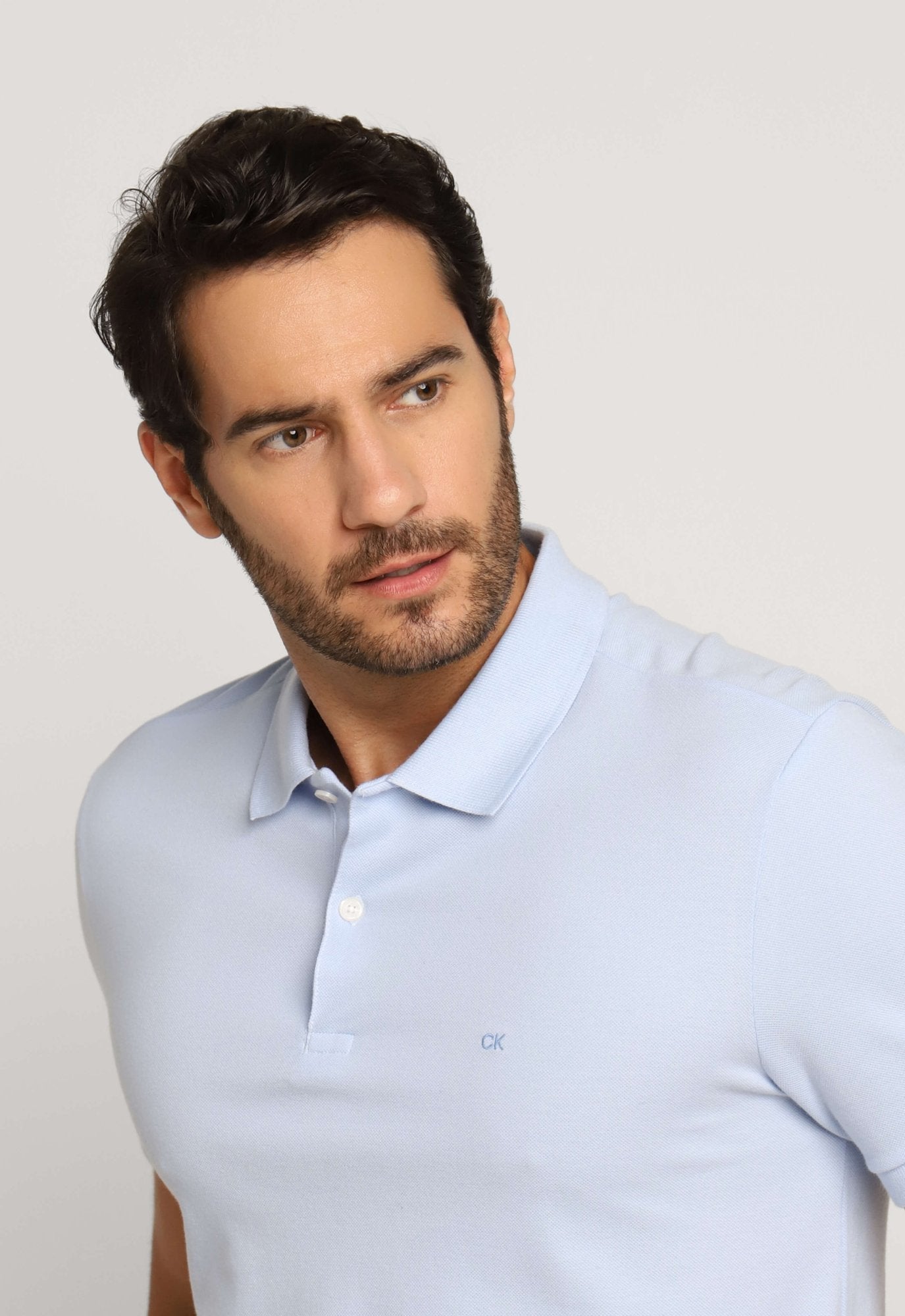 Polo Masculina Slim Fit Calvin Klein Azul Claro - Henri Store
