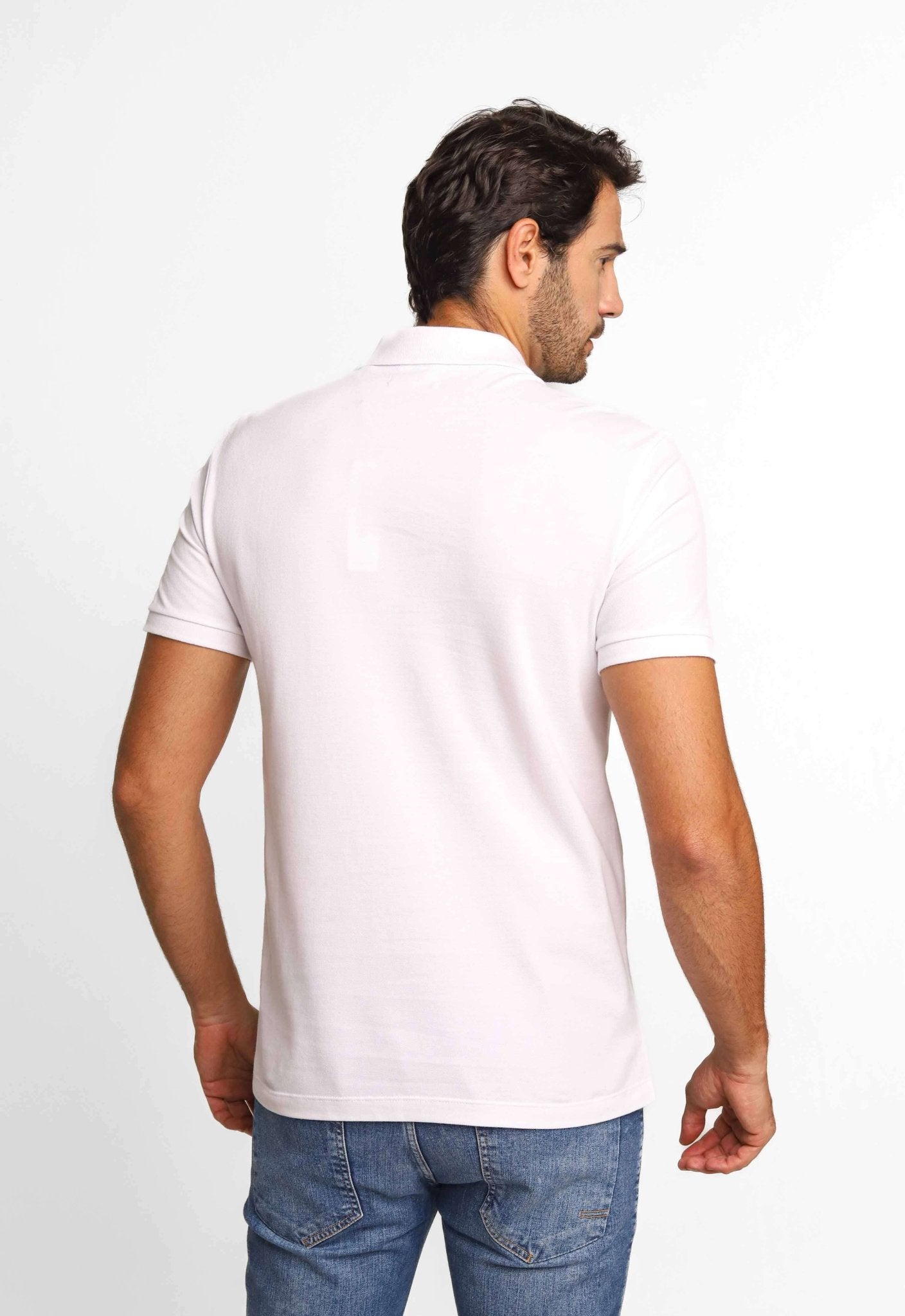 Polo Masculina Slim Fit Calvin Klein com Logo Termocolante Branco - Henri Store