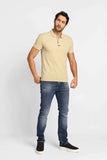 Polo Masculina Slim Fit Calvin Klein com Logo Termocolante Cáqui - Henri Store