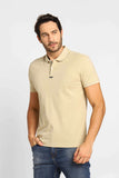 Polo Masculina Slim Fit Calvin Klein com Logo Termocolante Cáqui - Henri Store